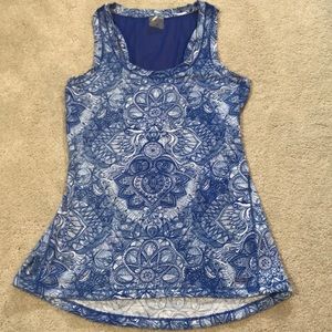 Calia by Carrie Underwood mesh back blue tank XS